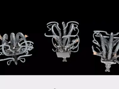 Pipe02 Twisted Wires Out LowPoly LOD Low-poly 3D model