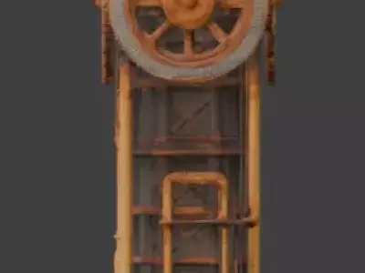Steampunk Victorian Industrial Energy Tower 3D Model Low-poly 3D model