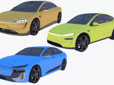 Luxeed Audi and Tesla 3D Model Pack