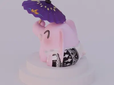 Elephant Model Sculpture 3D model