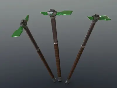 Hoe - Emerald Low-poly 3D model