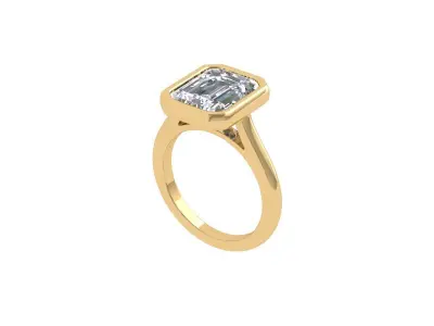 Emerald Solitaire Ring 3D print model 42