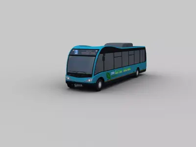 Electric Bus Lowpoly 5 Low-poly 3D model