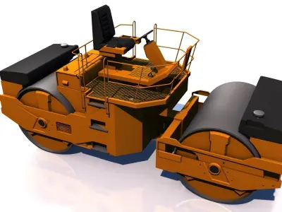 Construction machinery vehicles Low-poly 3D model