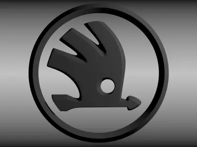 skoda logo 3D model Subdivision ready