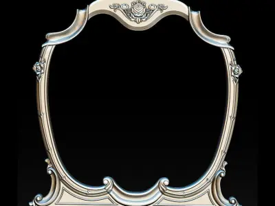 3D Frame - Wood Carving STL Model for CNC Router 3D print model 6