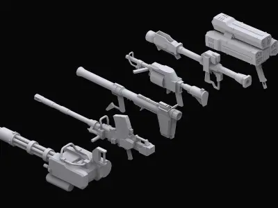 Gundam Earth Federation Heavy Weapons 3D model