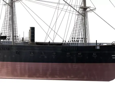 JAPAN NAVY LATE 1800S FRIGATE 3D model