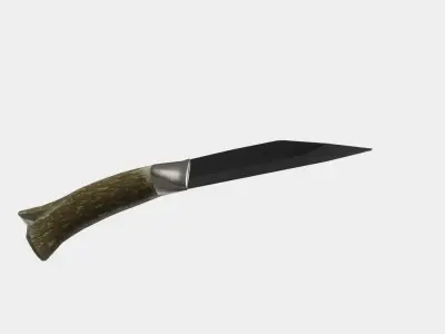 Seax Knife Antler Low-poly 3D model