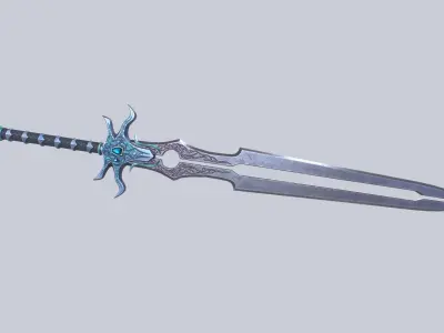 Fantasy sword Low-poly 3D model 24