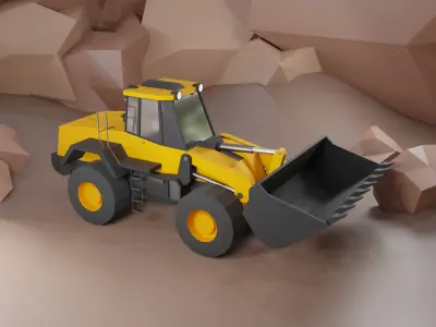 Wheel Loader Heavy Vehicle Low-poly 3D model