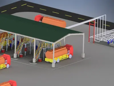 Fuel delivery system for tank trucks 3D model