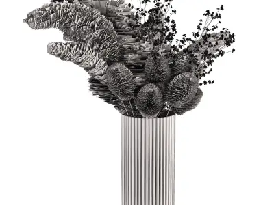 Decorative pampas bouquet 3D model