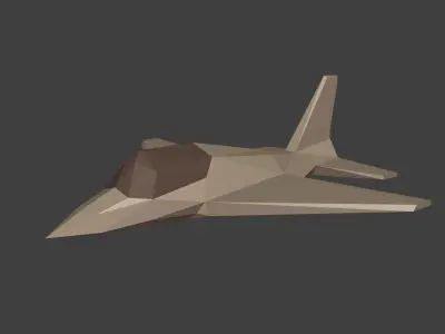Polygonal Fighter Jet  Low-poly 3D model