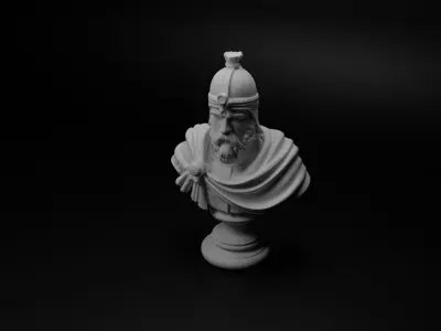 Slavic Warrior Bust Chess 3D print model buy