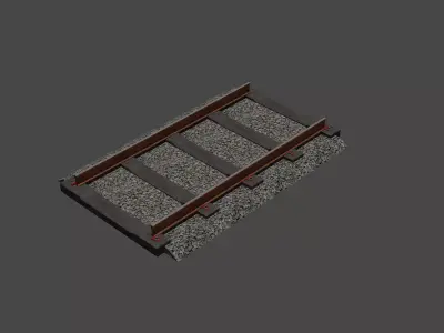Railway Track 3D model 4
