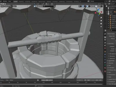 Lowpoly Well coffee shop Free low-poly 3D model