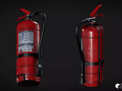 Fire Extinguisher Low-poly 3D model 6