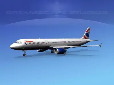 Airbus A321 British Airways 3D model