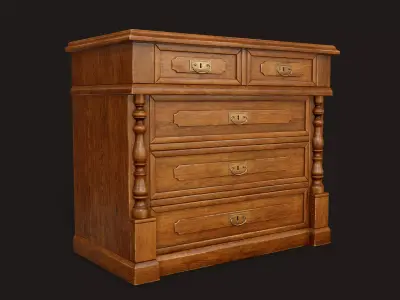 Vintage Dresser - PBR Game Ready Low-poly 3D model