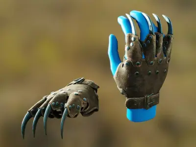 Claws Gauntlet Low-poly 3D model