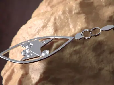 Crystal ring earring  3D print model