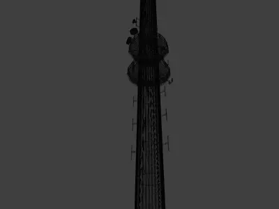 Military Transmission Mast Signalberg Damme Lower Saxony Germany Low-poly 3D model