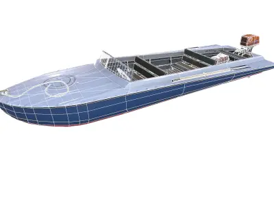 Old Motorboat Low-poly PBR Low-poly 3D model