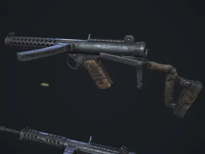 Sterling gun Low-poly 3D model