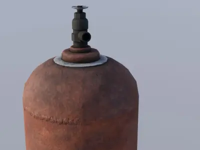 Old rusty gas cylinder Free low-poly 3D model