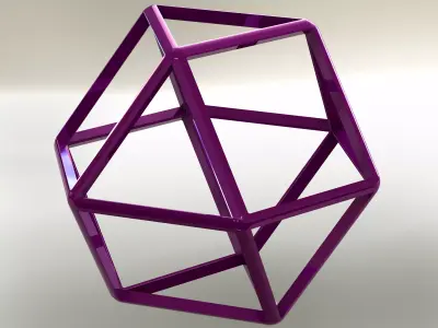 Wireframe Shape Cuboctahedron 3D print model