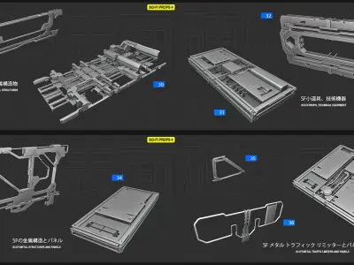 SCI-FI props 4 3D model