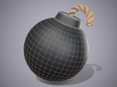 Round Bomb Low-poly 3D model