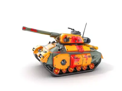 Armored Combat Battle Tank Model Pack Low-poly 3D model