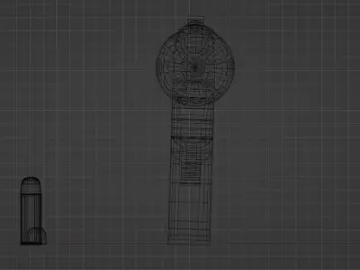 Revolver with bullet Low-poly 3D model