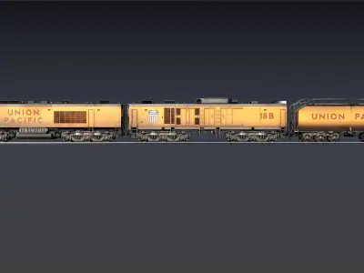 Union Pacific Gas turbine-electric locomotive Low-poly 3D model