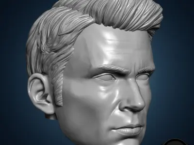 Chris Evans Captain America 3D printable for action figures 3D print model