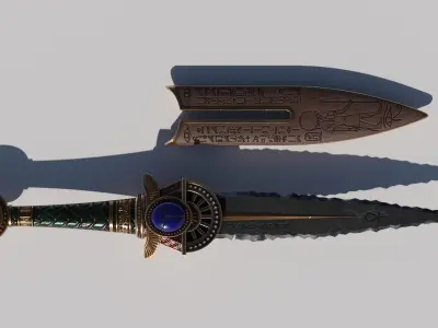 OB 02 Egyptian Necromancer Kit - 02 - Flintstone Dagger Low-poly 3D model