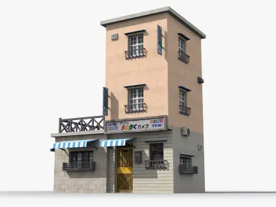 Japanese House x2 Low-poly 3D model purchase