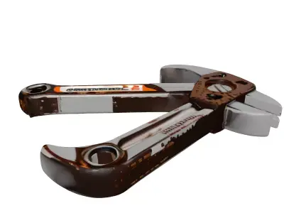 Rustic Industrial Mechanical Wrench 3D model