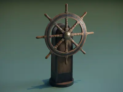 Ship Wheel Low-poly 3D model