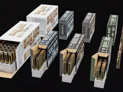 ARC Ammo With Ammo Box Pack Low-poly 3D model