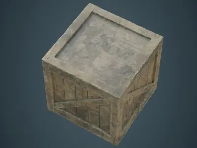 Wooden Box 1B Low-poly 3D model