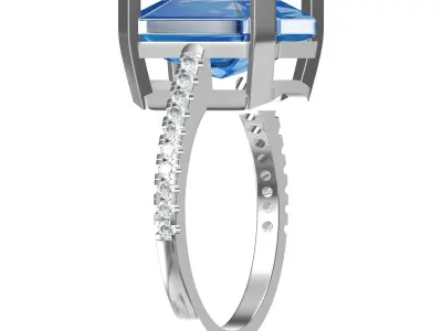 Emerald Radiant Ring 3D print model 2