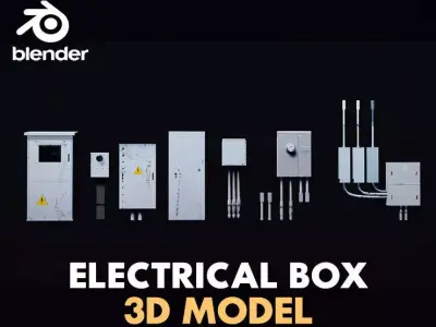 electrical box collection Low-poly 3D model purchase