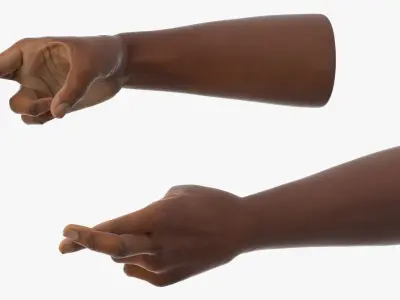 Black Male Hands with Hope Gesture 3D model