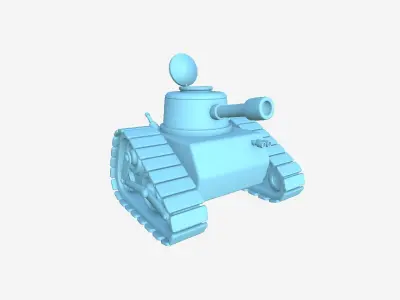 War Tank Cartoon A03 Black - Military Vehicle Low-poly 3D model