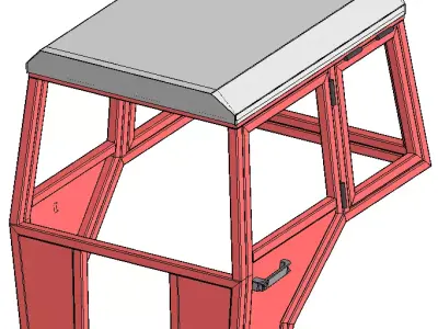 Frame of mini tractor cabin 3D model