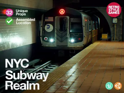 Subway Realm - Game-Ready NYC Metro Station Environment Low-poly 3D model