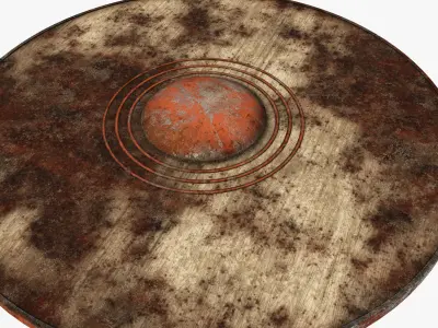 Wooden shield Low-poly 3D model 15